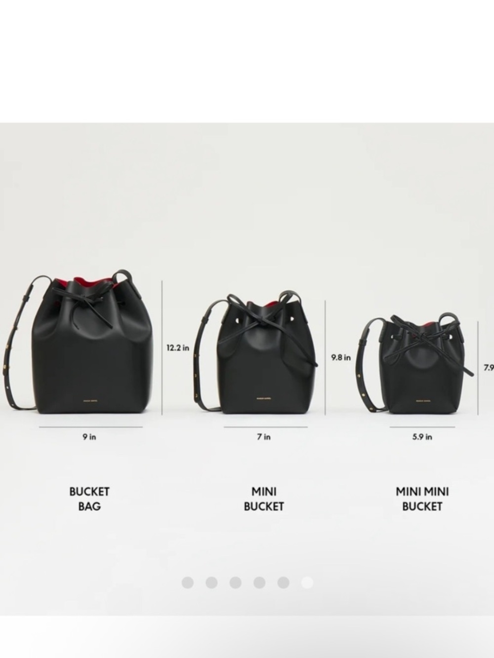 Mansur Gavriel Black Mini Leather Drawstring Bucket Crossbody - Picture 12 of 13